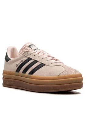 adidas Gazelle Bold - Cream/ Peach & Black Stripes